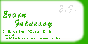 ervin foldessy business card