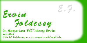 ervin foldessy business card